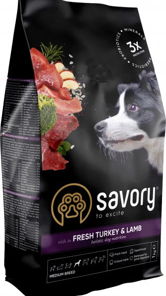 Savory Medium Breed rich in Fresh Turkey & Lamb 1kg