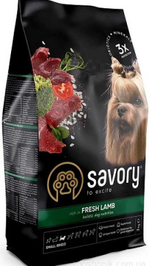 SAVORY сухий для собак гурманів малих порід зі свіжим ягням (1)
