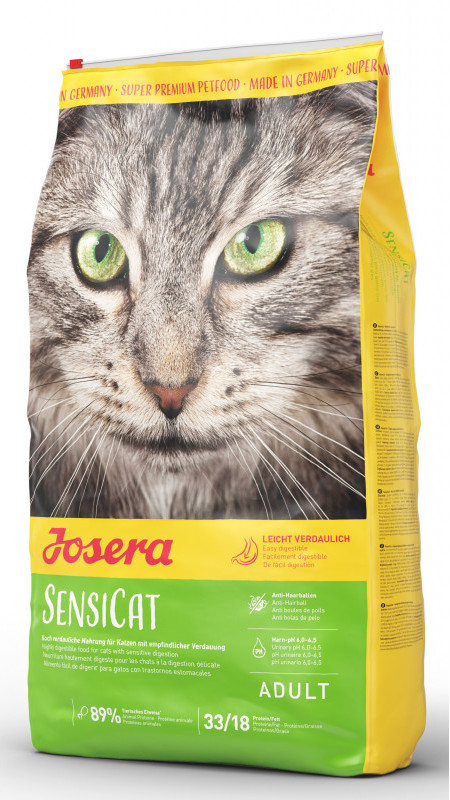 Josera SensiCat (10),  Сухий корм з качкою, для котів з чутливою травною системою.