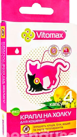 Vitomax  Еко п/б краплі на холку для кошенят 4 капсули 1 шт
