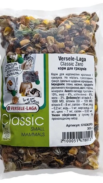 VL CLASSIC ZERO корм для гризунів, хомяків, 300г
