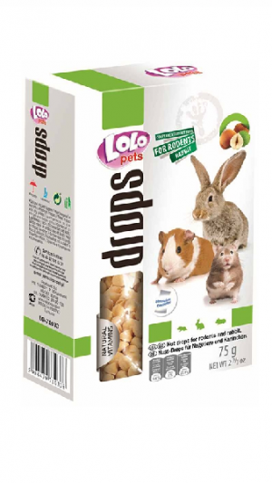 Дропси для гризунів з горіхом 75гр. "Lolopets"71033