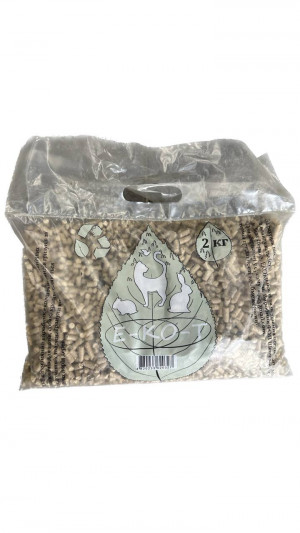 Е-КО-Т 2кг гігієнічний наповнювач для туалетів тварин Стандарт (темна гранула)