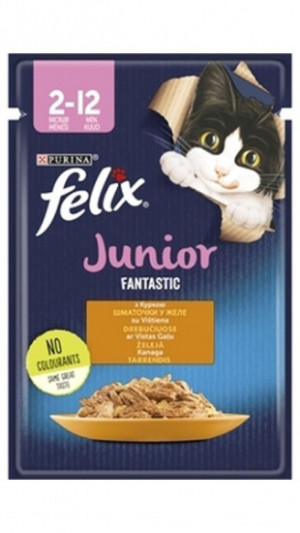 Felix Junior з куркою шматочки в желе 85 г