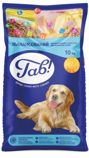 ГАВ сухий корм для собак М'ясне асорті (10)