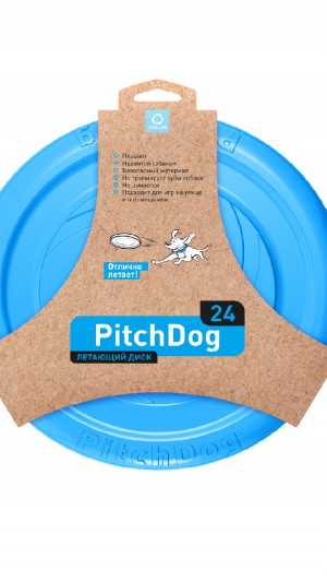 Ігрова тарілка для апортування PitchDog, діаметр 24 см, блакитний