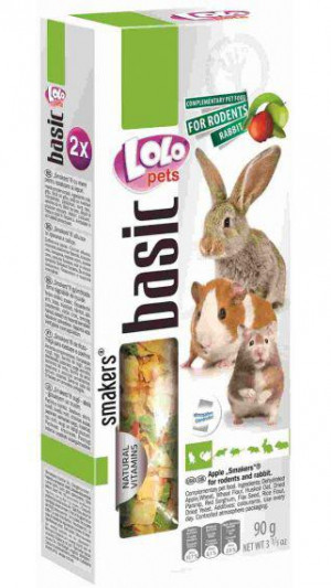 Колосок для гризунів і кроликів  з яблуком 90 гр *Lolopets*