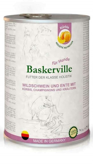 Консерва Баскервіль KF Holistik Wildschwein und Ente mit Kurbis. для собак  Кабан і качка з гарбузом для собак  400г