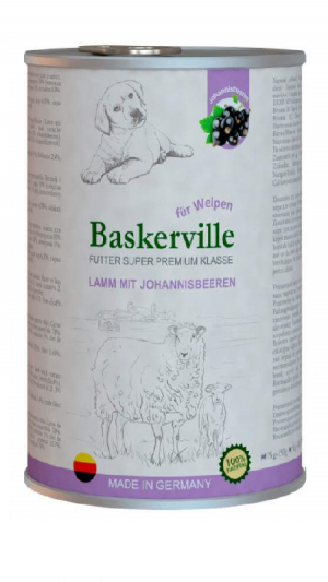 Консерва Баскервіль KF Super premium Lamm Mit Johannisbeeren.. Ягня та смородина для цуценят,  400г