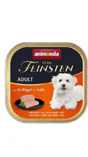 Корм Vom Feinsten Adult консервований для собак з птицею та телятиною 150г.