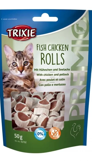 Ласощі для котів "PREMIO Rolls" кур/сайда 50гр