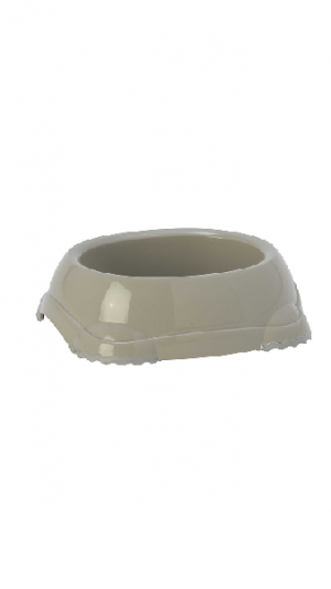 Moderna СМАРТІ подвійна миска пластикова для собак і котів №1 2х330мл, d-11 см, тепло-сіра