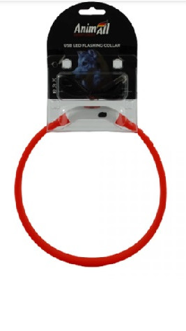 Нашийник LED-M 55 червоний (з підзарядкою USB)