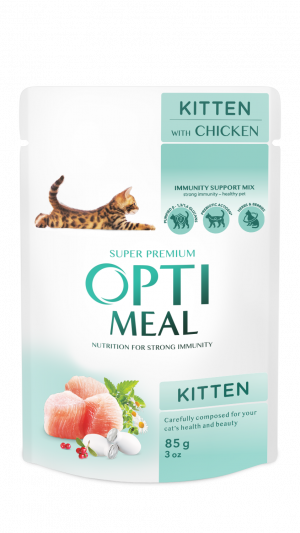 OPTIMEAL вологий корм  для кошенят з куркою 0,085 кг