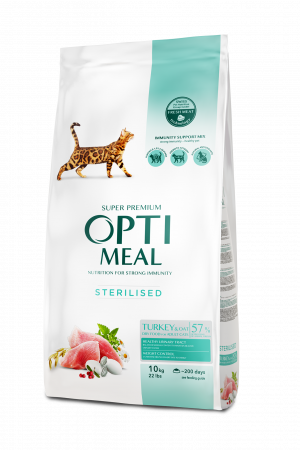 OPTIMEAL сухий корм  для стерилізованих котів - індичка та овес (10)