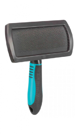 Пуходерка для собак пластика ручка м'ягка 12*20см